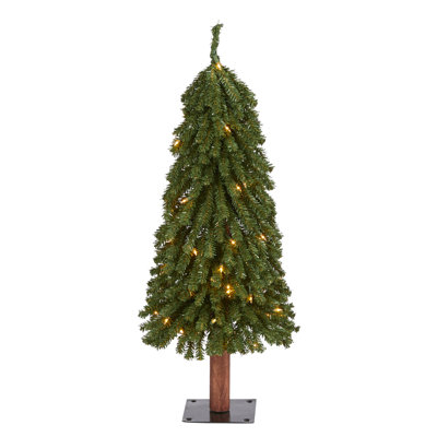 Grand Alpine Artificial Christmas Tree Easy Set-Up Lighted Pine Christmas Tree