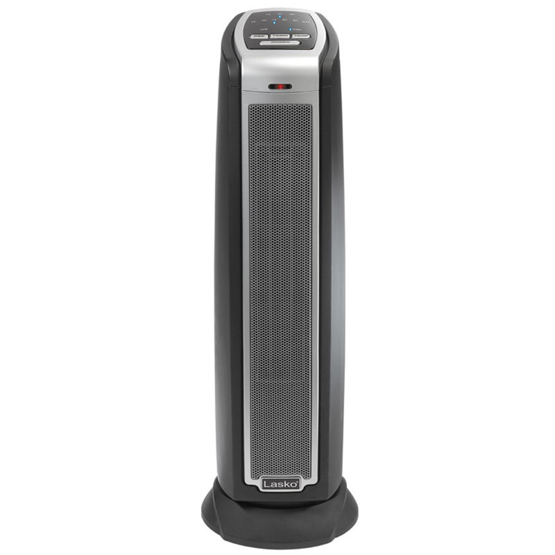 Black Ceramic Electric Tower Heater with Adjustable Thermostat
