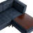 4 - Piece Upholstered Navy Tufted Corduroy Modular Sectional with Pillow Back and Removable Flip-Tray Top Storage Ottoman-1624904045