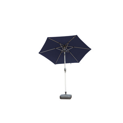 Parasol de jardin 7,5 pi avec inclinaison à bouton-poussoir, manivelle, protection contre les rayons UV et tissu imperméable pour l'extérieur