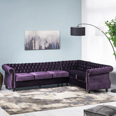 Comfy Large Sectional Sofa With Wooden Legs