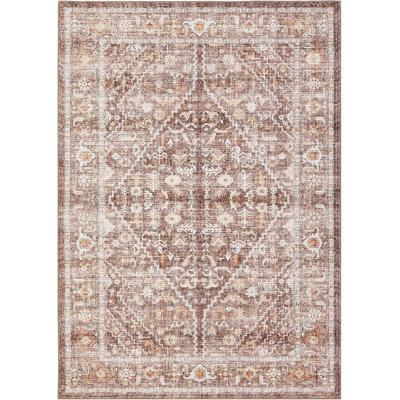 Tapis rétro vintage délavé, pliable et délavé 5 x 7 po