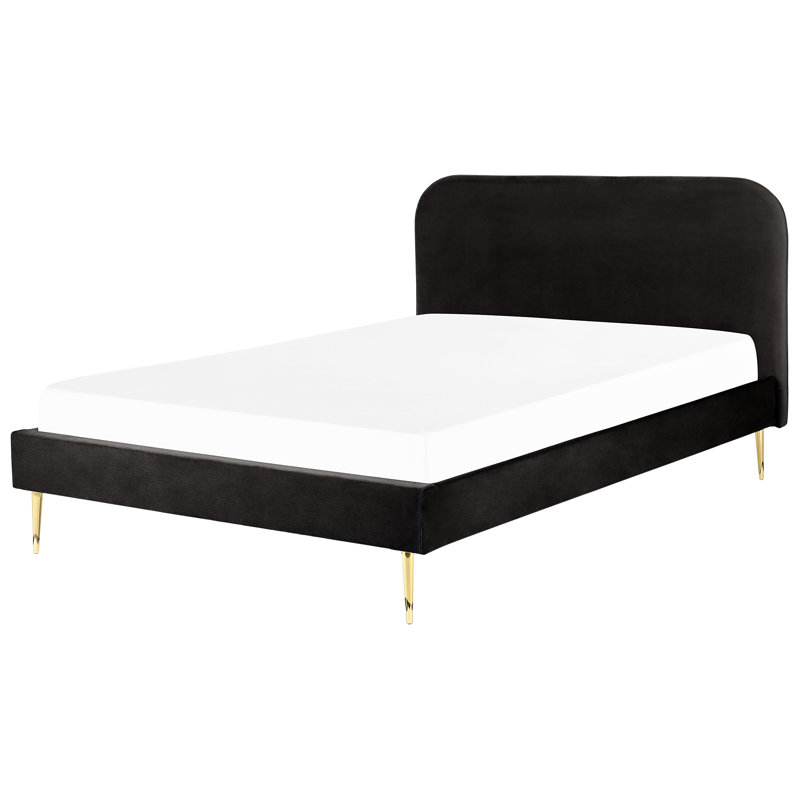 Glaser Upholstered Bed, Black, 140 x 200cm