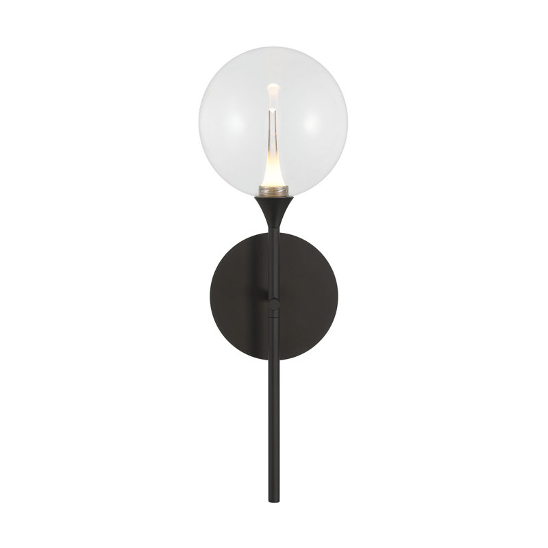 Iissa, applique murale, 19 po,, Clair, Noir mat
