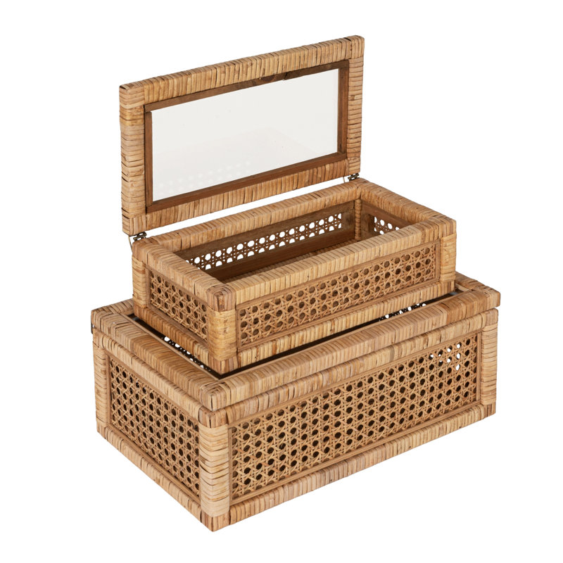 Boîte décorative Edelie, H 4,25 po x l 12,5 po x P 6,75 po, Naturel