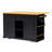 Kitchen Island With 53Inch Width, Door Storage, 2 Ports, Black For Dining Room Use Adjustable Shelves, Power Outlet, Side Open-1481384558