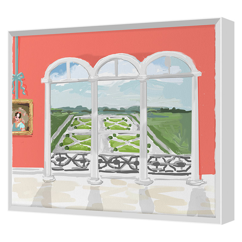 Deer Park Print by Dana Gibson, White Framed