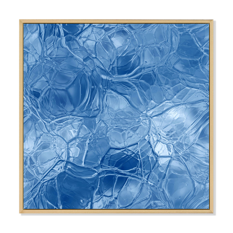 Blue Ice Structures - Impression sur toile, Cadre flottant en érable, H 30 po x l 30 po