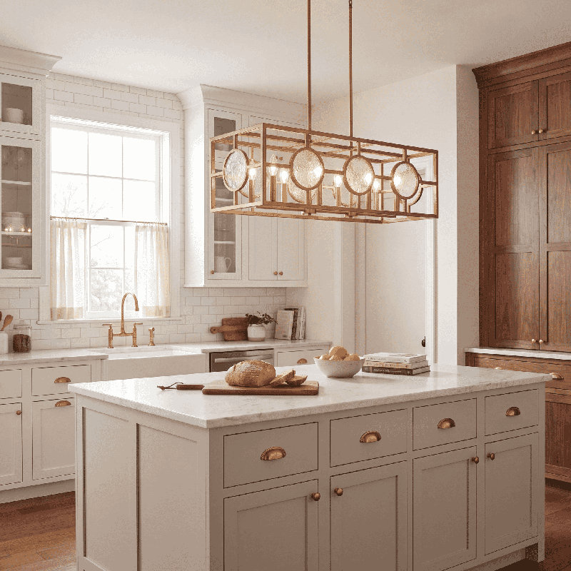 Balfour 8-Light Linear Chandelier in Brass, Brass