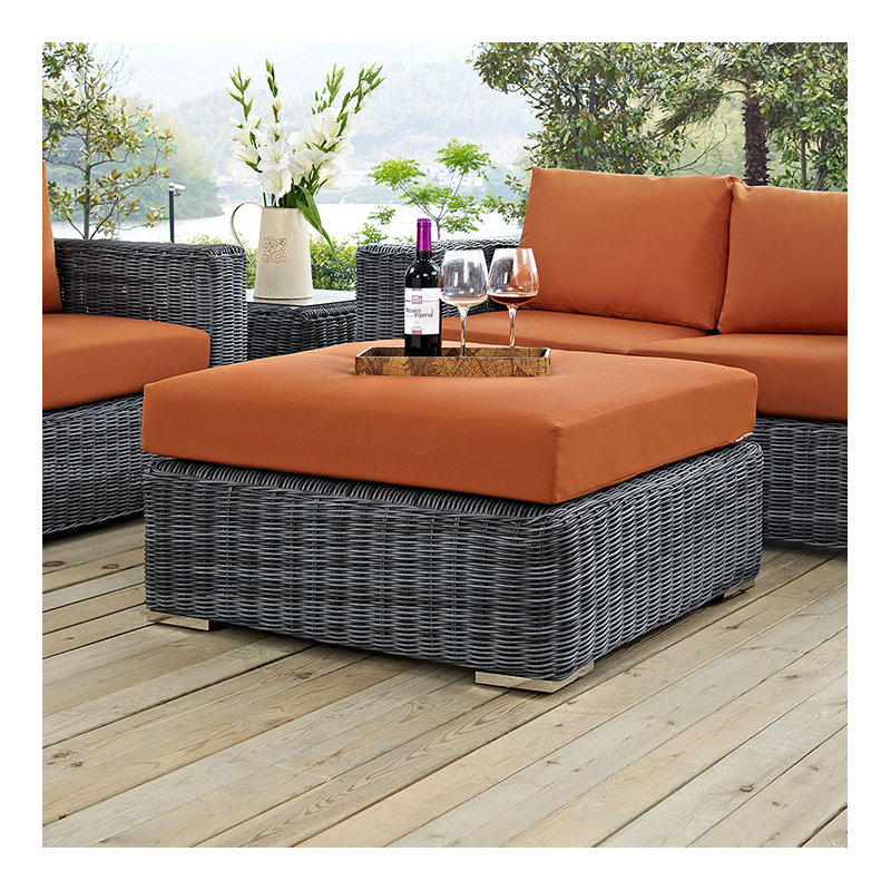 Repose-pieds avec coussin Modway Summon, Toile Sunbrella® toscan