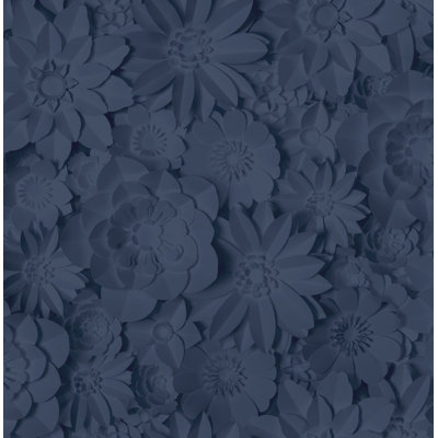 Dimensions Floral Blue Wallpaper