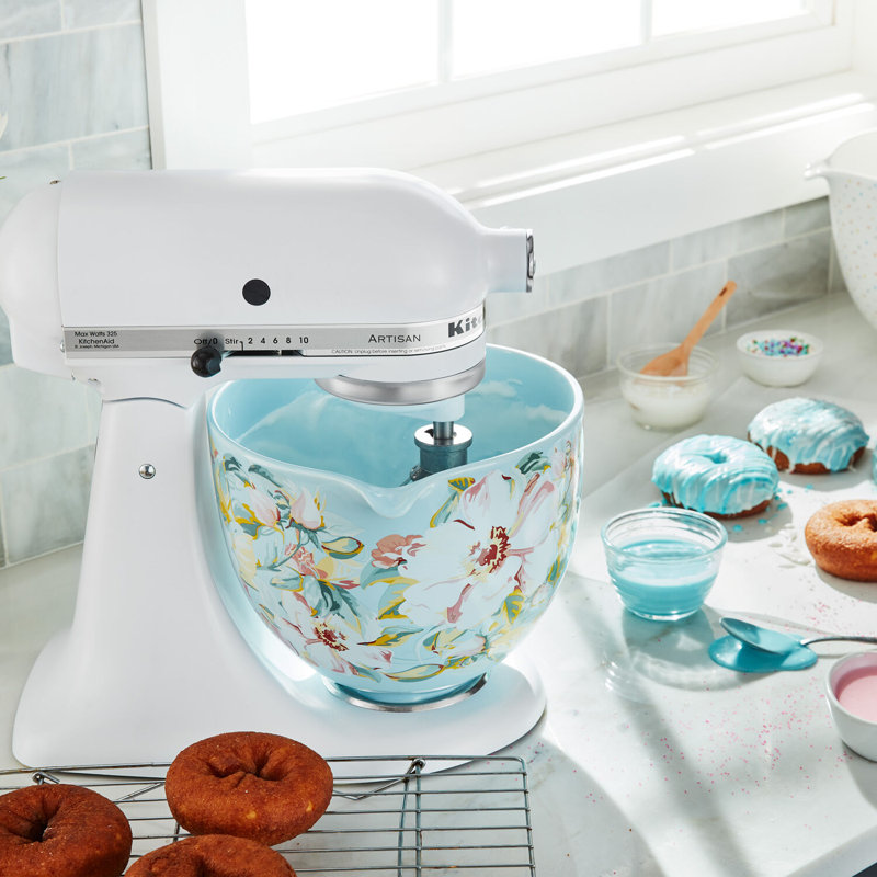 Bol en céramique renforcé de titane de 5 pintes KitchenAid, Gardénia blanche