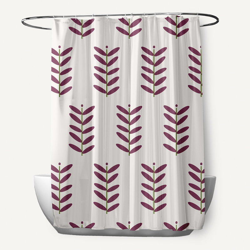 Rideau de douche simple Altom, Blanc cassé / Mauve