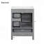 Meuble-lavabo moderne de 24 po avec lavabo en céramique, porte à fermeture en douceur, tablette de porte à double couche et 3 tiroirs-129184385