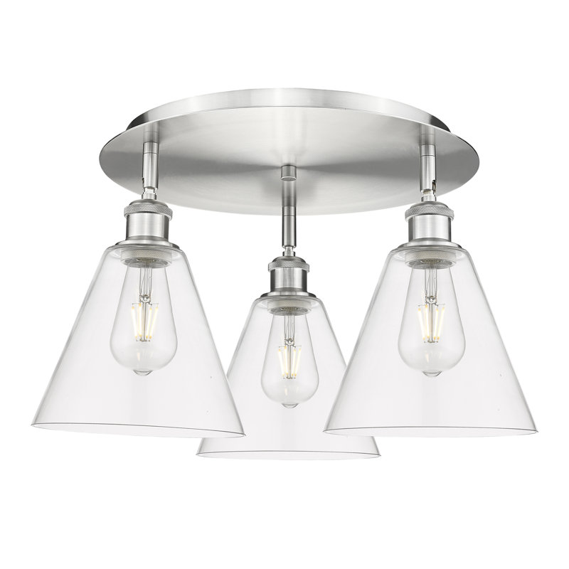 Plafonnier encastré Berkshire, Transparent, Nickel satiné
