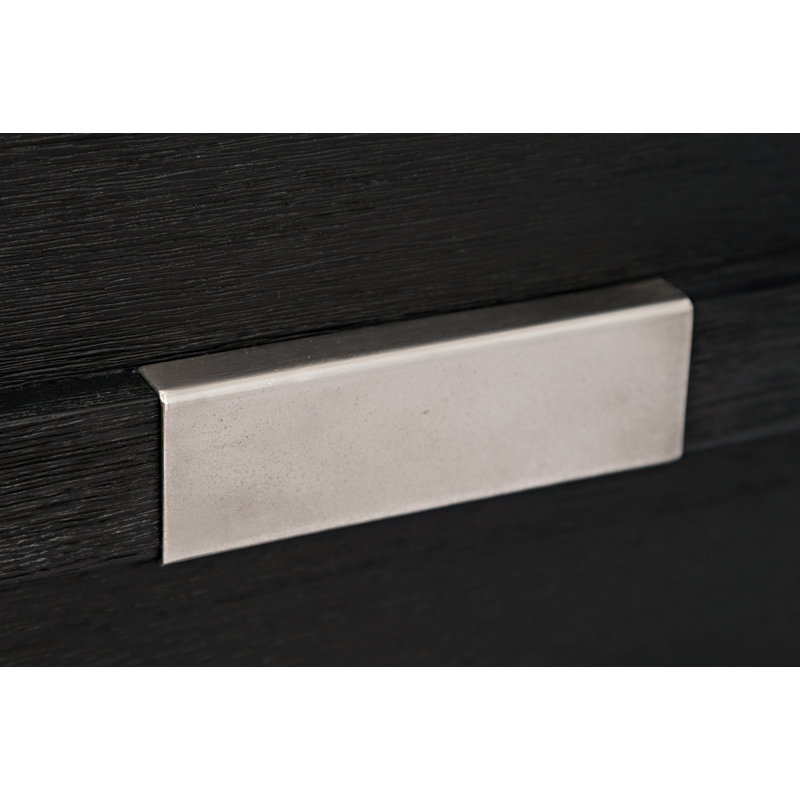 Table de buffet à 3 tiroirs Cathye, Gris anthracite foncé