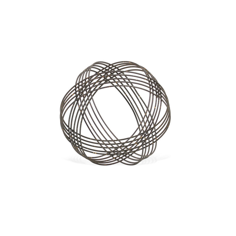 Sculpture orbe en métal argenté de 7 po Morro, H 7 po x l 7 po x P 7 po