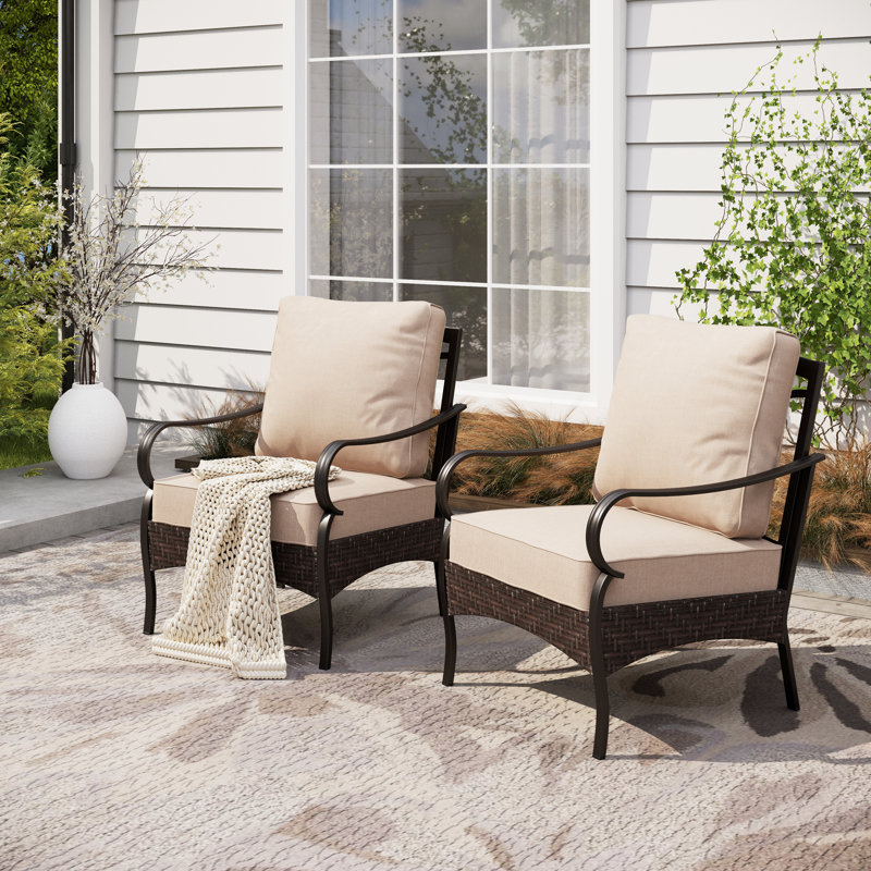 Patio Lounge Chairs With Cushions(set Of 2)