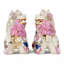 Lucky Foo Dogs – Pink Tobacco Leaf (Set of 2)