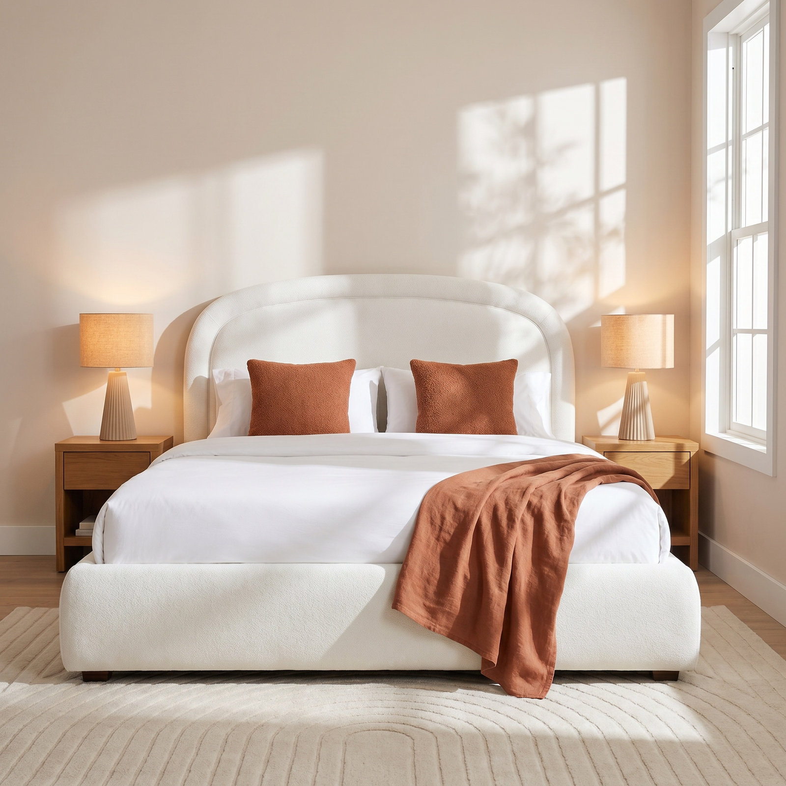 Chenille Upholstered Bed