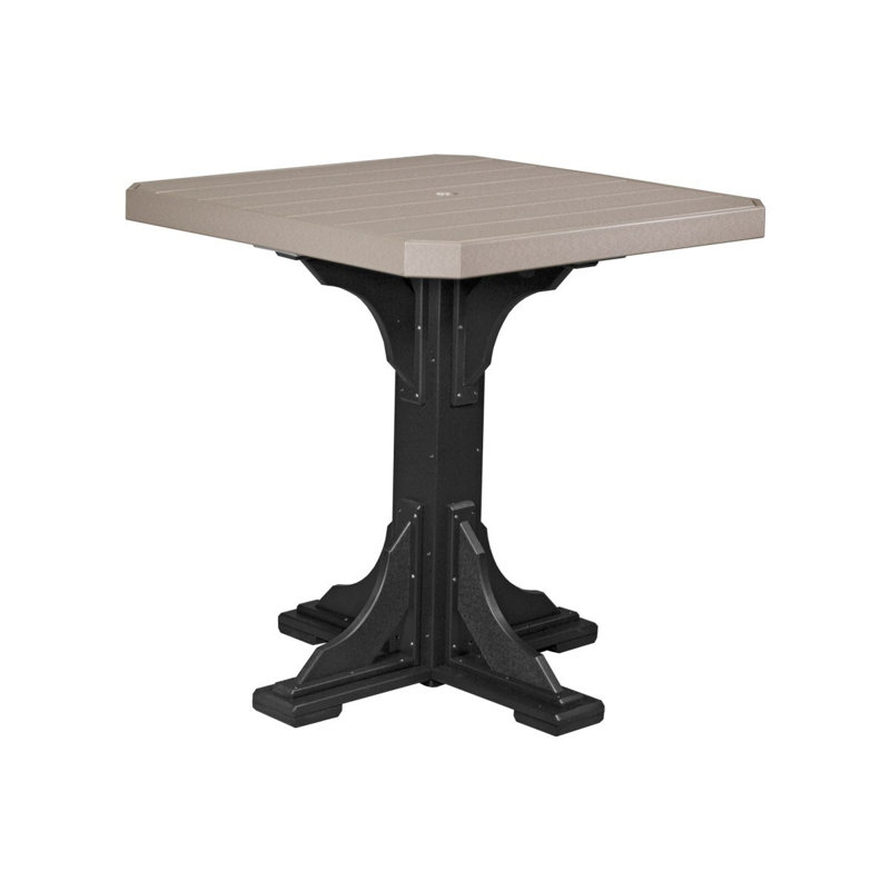 Table carrée Stepanian, Noir, Bois vieilli, H 42 po x l 41 po x P 41 po
