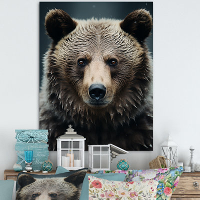 «Minimalist Grizzly Bear Essence», reproduction sur toile
