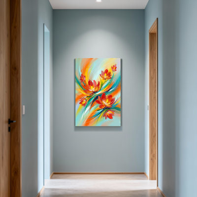 «Plants & Flowers Vibrant Floral», reproduction d'art sur toile