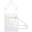 Lit de maison avec glissade - Simple au-dessus de simple, Blanc, Cadre de lit superposé confortable, Blanc-30574271