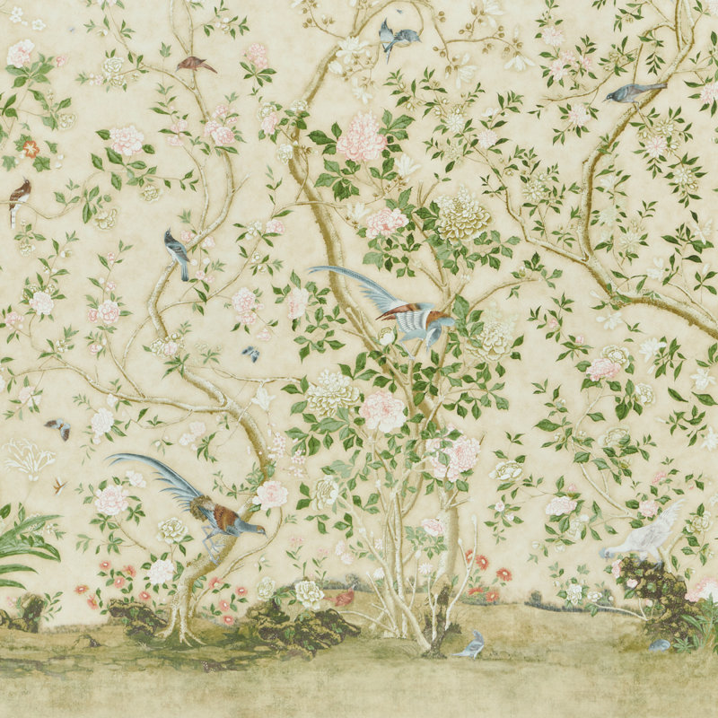 Schumacher X Mary Mcdonald Les Oiseaux Panel Set, Parchment