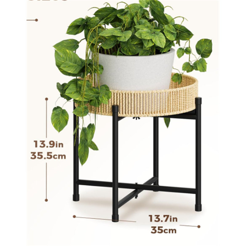 Support pour plante en rotin