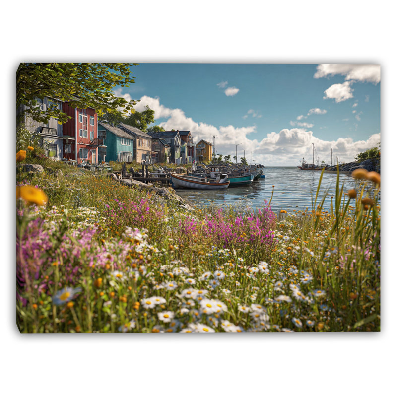 Harbor in Bloom - Art mural sur toile tendue, H 16 po x l 24 po