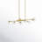 Austen 12 - Light Gold Linear Chandelier with Ribbed Glass Shades