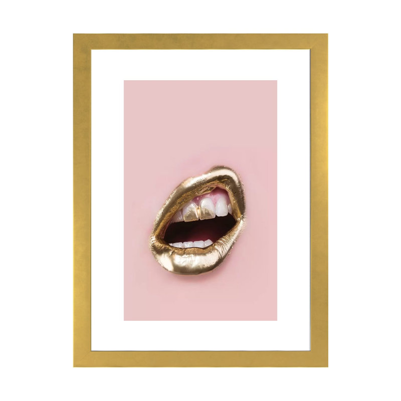 « Golden » par Honeymoon Hotel-impression, H 24 po x l 16 po x P 1 po, Papier encadré doré, Blanc