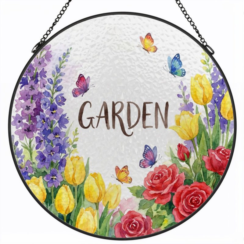 Panneau de vitrail de jardin 12 "H 12", 12" H x 12" W