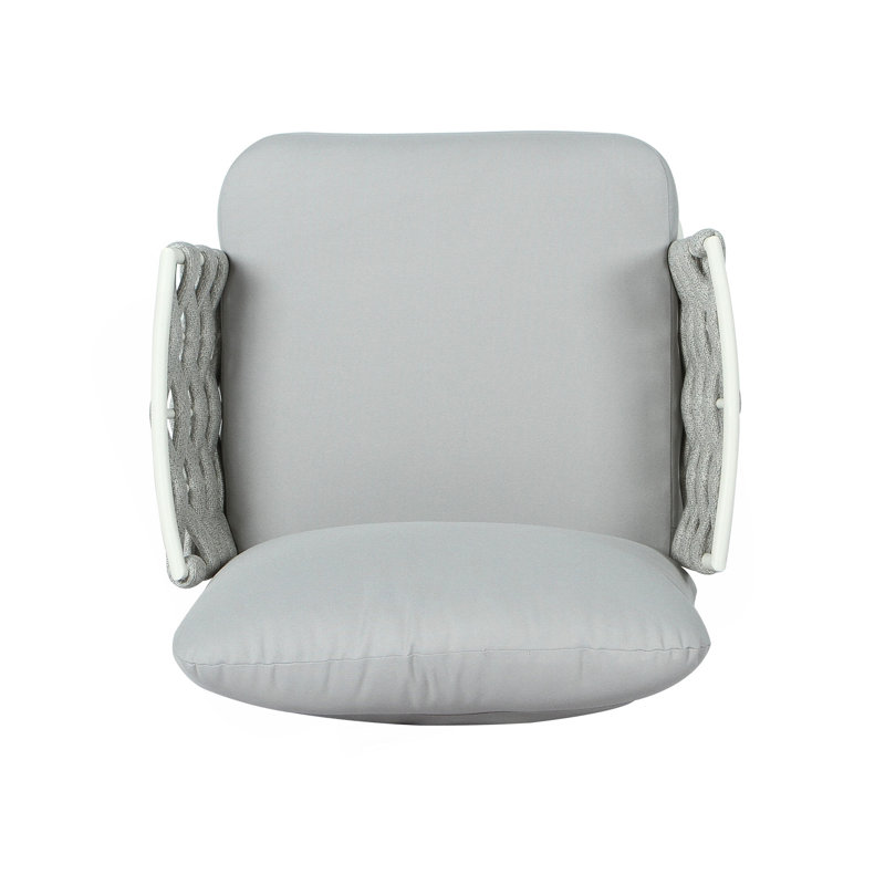 Ensemble de 2 fauteuils club Mariano, Gris, Blanc cassé / Gris