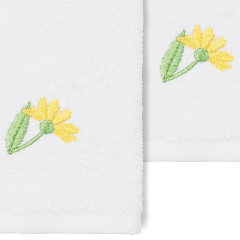 DAISY 100% Turkish Cotton Washcloth, White