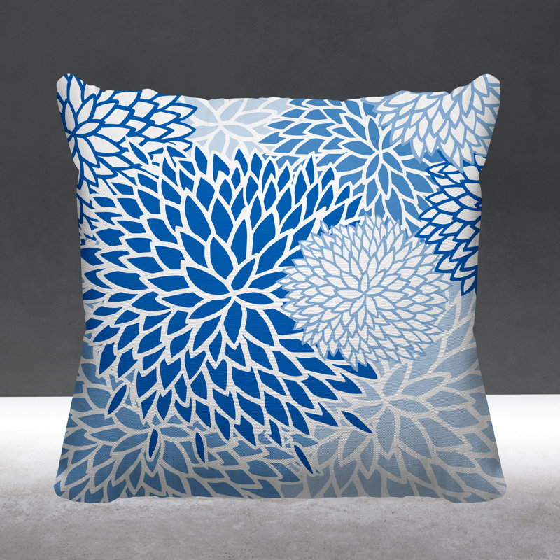 Arlo Outdoor Reversible Throw Pillow, 19W" x 19H", Blue