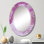 «Pink Marble Waves I» - Miroir mural moderne