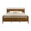 Lit plateforme rond en bois rond noyer Eldren de Roundhill Furniture-123584303