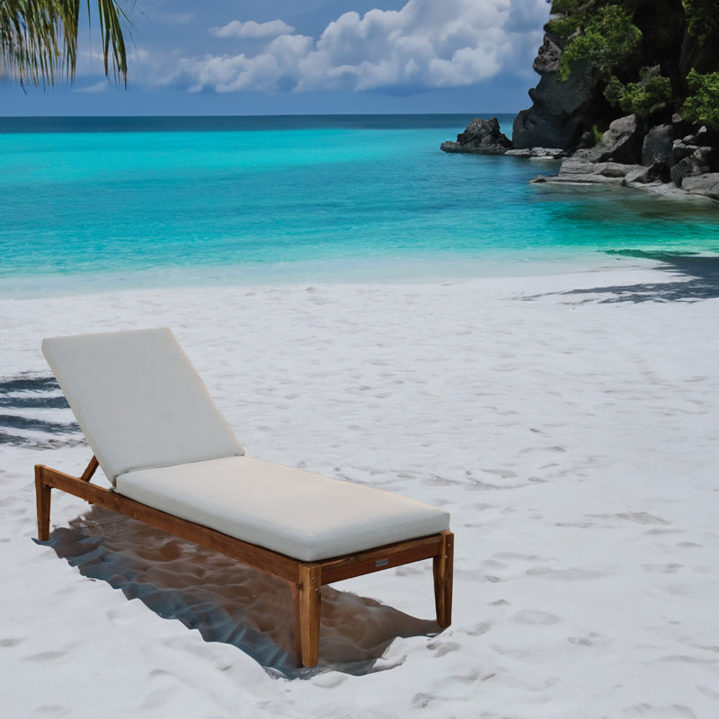 TB Chaise Tommy Bahama 1 - Piece Outdoor Seat/Back Cushion, 24"W x 79"L, Bamboo Bay Sand
