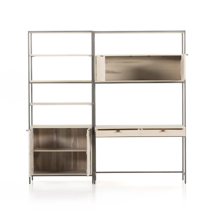 Trey Modular Bookcase Wall Desk, Dove Poplar