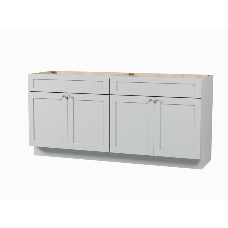Disar 72" Double Bathroom Vanity Base Only, Gray