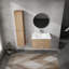 Meuble-lavabo mural moderne avec lavabo et armoire latérale, portes à fermeture douce Modern-2107859982