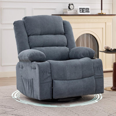 Fauteuil inclinable et pivotant à 360 ° avec porte-gobelets et poches pour adultes