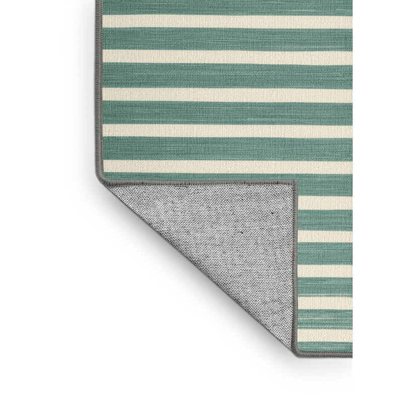 Machine Washable Horizontal Stripes Gray Area Rug, Rectangle 8' x 12'