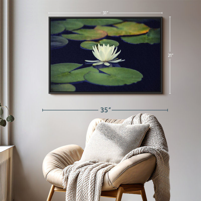 Floral et botanique «Lotus et feuilles», H 21 po x l 31 po