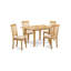 Ensemble de table de salle à manger 5 pièces moderne comprenant une table rectangulaire en bois avec feuille papillon et 4 chaises de salle à manger en tissu de lin, chêne-1893868039-1969990557
