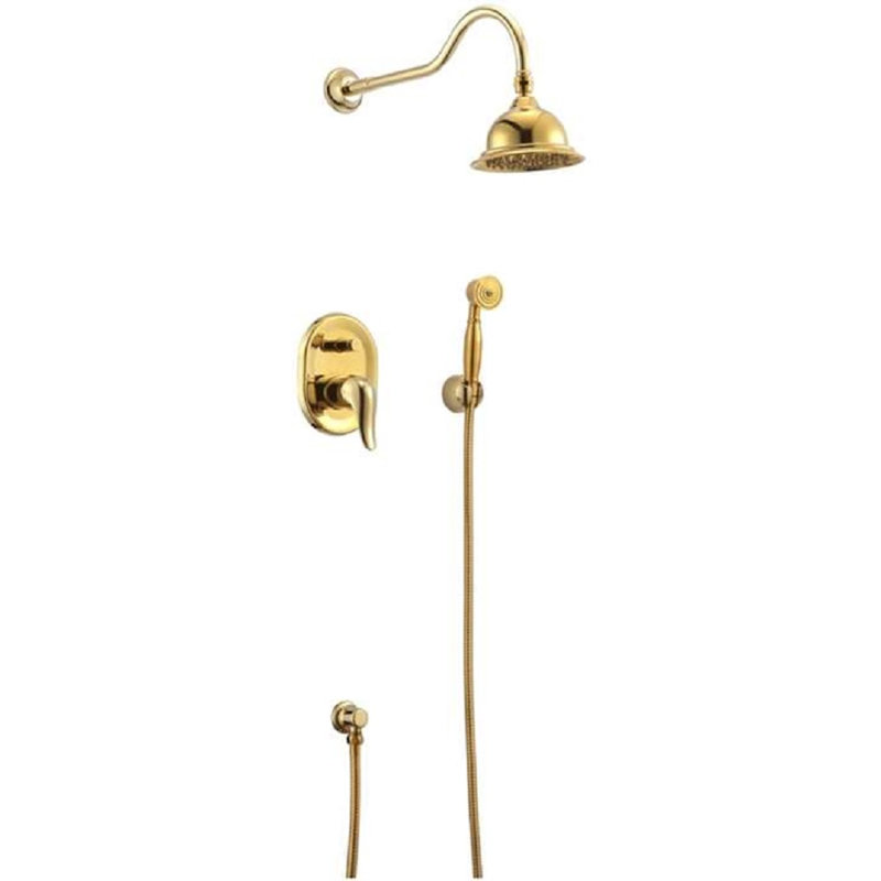 Fontana Denver Wall Mount Gold Finish Rainfall Shower Set (FS9713)