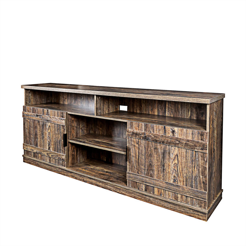 Meuble télé avec armoires et tablettes Alyvia, Espresso antique