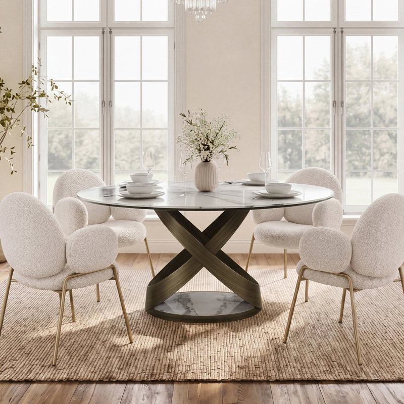 51'' Ceramic Stone Top Dining Table